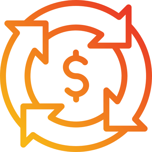 Circular economy business and finance circulation investment icon