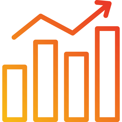 Growth chart trend bar chart icon