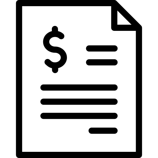 Invoice dollar ticket letter icon