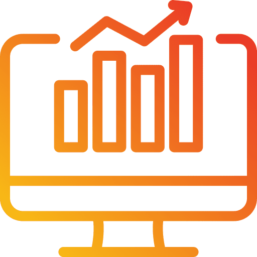 Monitor business and finance diagram investment icon