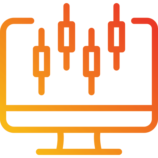 Trading chart computer trading icon
