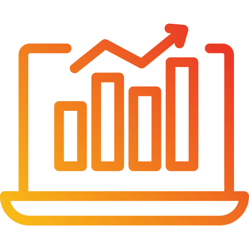 Growth graph analytics business and finance icon Growth graph analytics business and finance icon