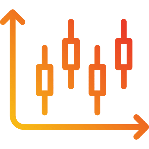 Candlestick chart analytics statistics economic icon Candlestick chart analytics statistics economic icon