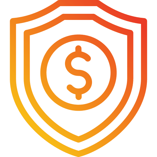 Insurance finance shield money icon Insurance finance shield money icon