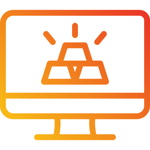 Monitor wealth earning bank icon Monitor wealth earning bank icon