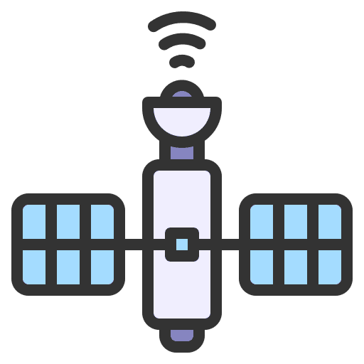 Satellite internet of things communications technology icon