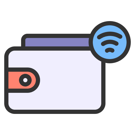 Wallet smart technology wallet business and finance icon