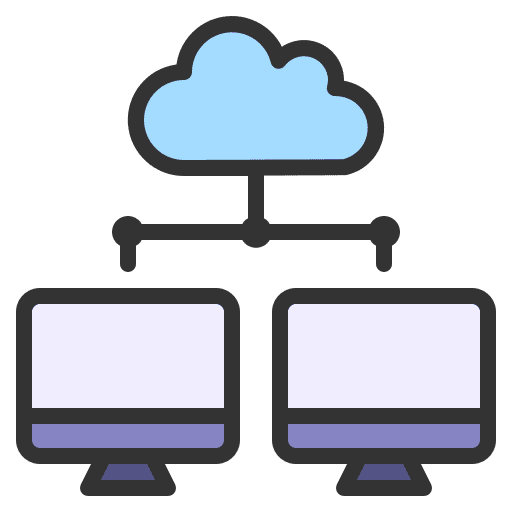 Cloud computing networking server technology icon Cloud computing networking server technology icon