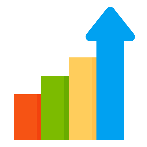 Growth statistics report diagram icon