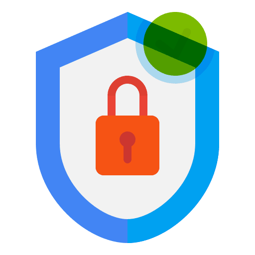 Security protection lock check icon
