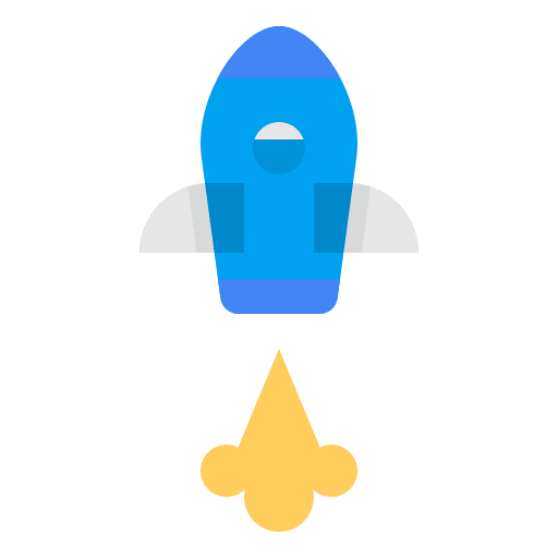 Startup rocket launch transport icon Startup rocket launch transport icon