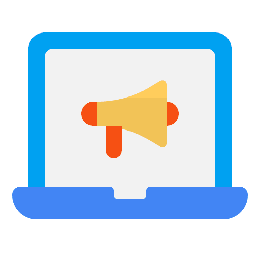 Digital marketing laptop promotion marketing icon Digital marketing laptop promotion marketing icon