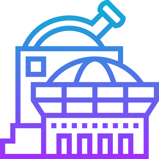 Observatory astronomy planetarium building icon