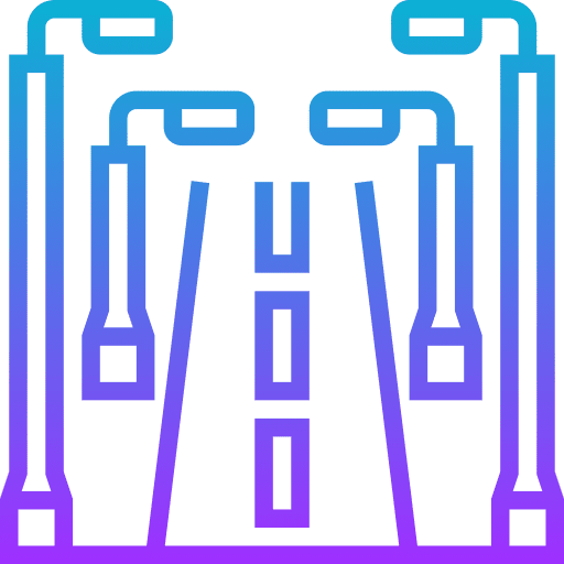 Street light architecture and city buildings illumination icon