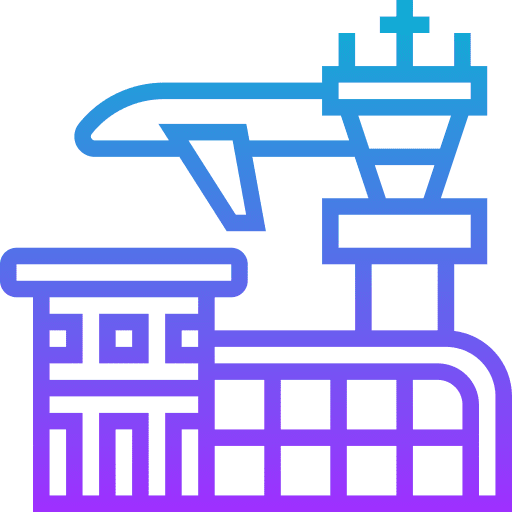Airport airplane travel tower icon Airport airplane travel tower icon