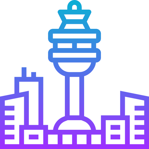 Tower attraction city famous icon Tower attraction city famous icon