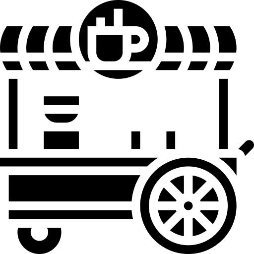 Coffee shop street food stand stall icon
