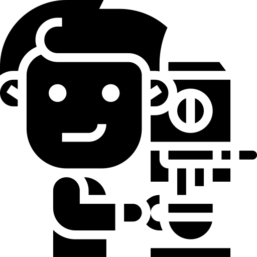 Coffee maker aeropress people brewing icon Coffee maker aeropress people brewing icon