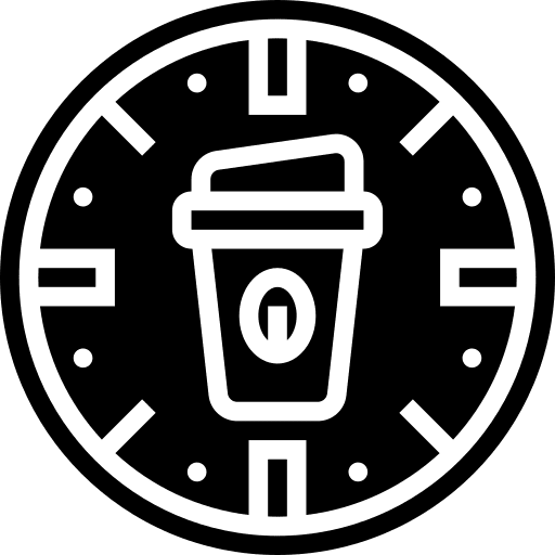 Coffee time time and date break time clock icon Coffee time time and date break time clock icon