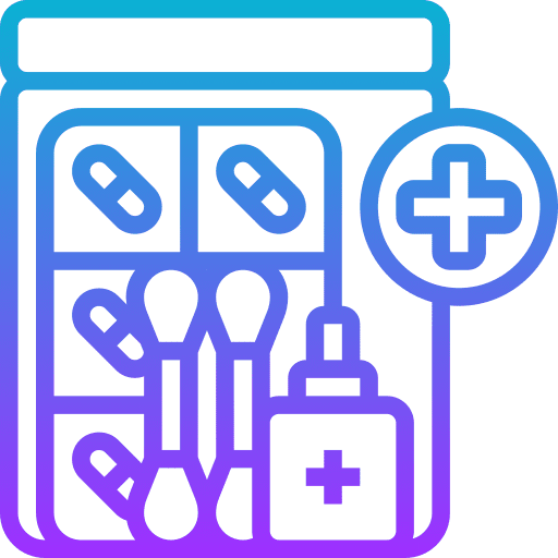 Aid kit medicines medical kit healthcare and medical icon