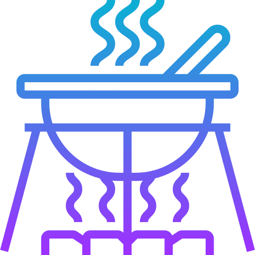 Pots food and restaurant hot flames icon