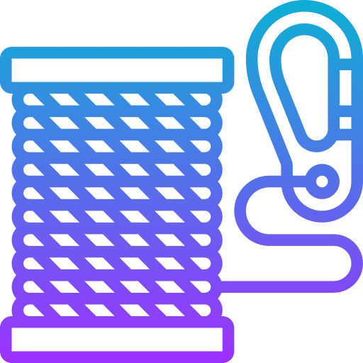 Rope string tied hiking icon