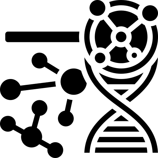Molecular chemistry science nanotechnology icon