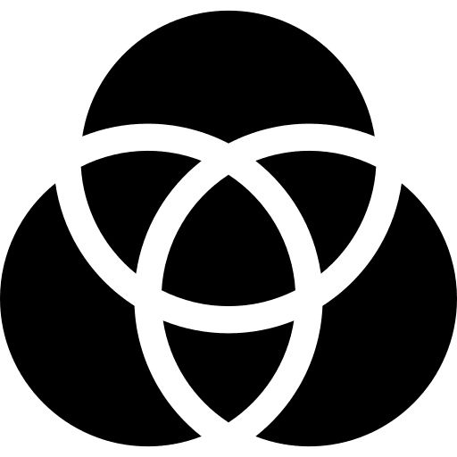 Rgb intersection color wheel design icon