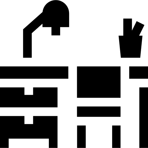 Desk education workspace drawing icon Desk education workspace drawing icon