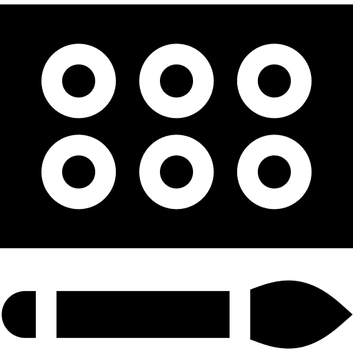 Watercolors painting art and design education icon Watercolors painting art and design education icon