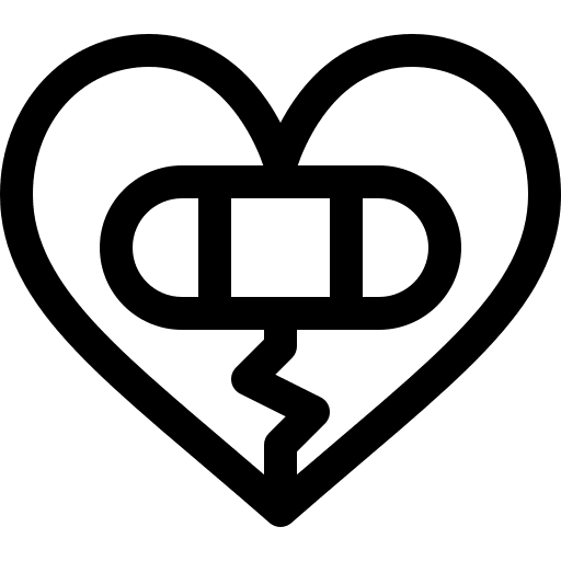 Broken heart break up valentines day relationship icon