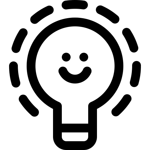 Idea light bulb smile smileys icon