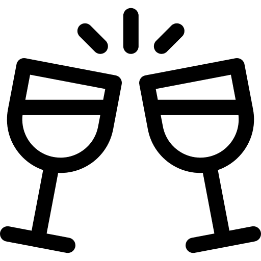 Toast drink alcohol glass icon