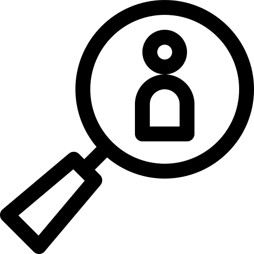 Friend loupe zoom magnifying glass icon