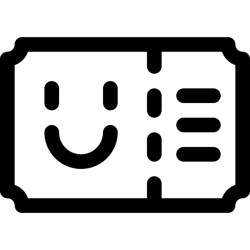 Ticket happiness entrance access icon