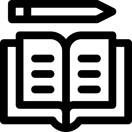 Open book write education homework icon