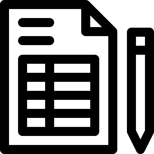 Document pencil signing writing icon Document pencil signing writing icon