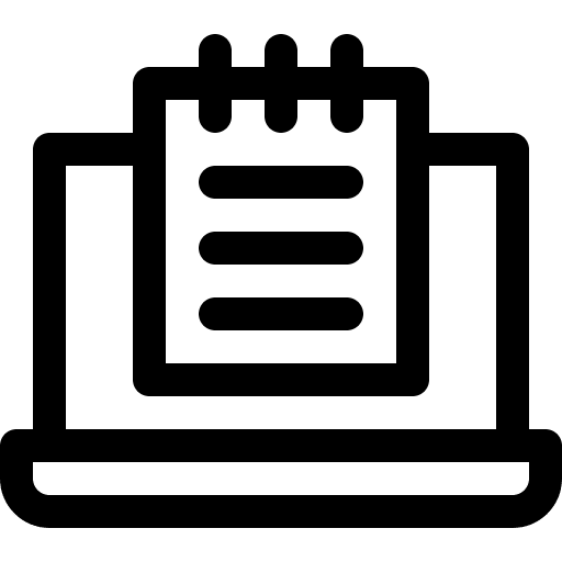 Notebook computer laptop elearning icon Notebook computer laptop elearning icon