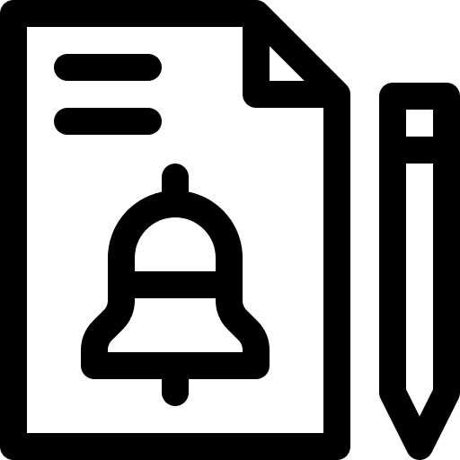 Notification document paper write icon Notification document paper write icon