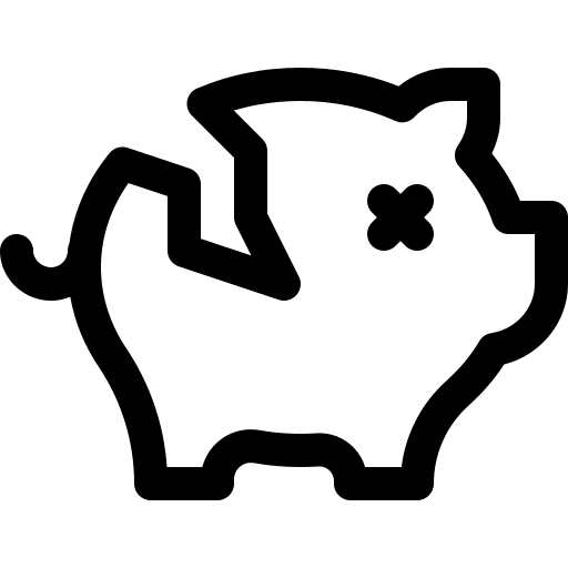 Piggy bank no money business and finance piggy bank icon