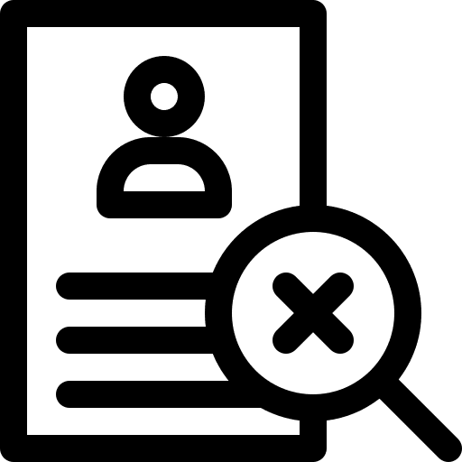 User no employment magnifying glass user icon