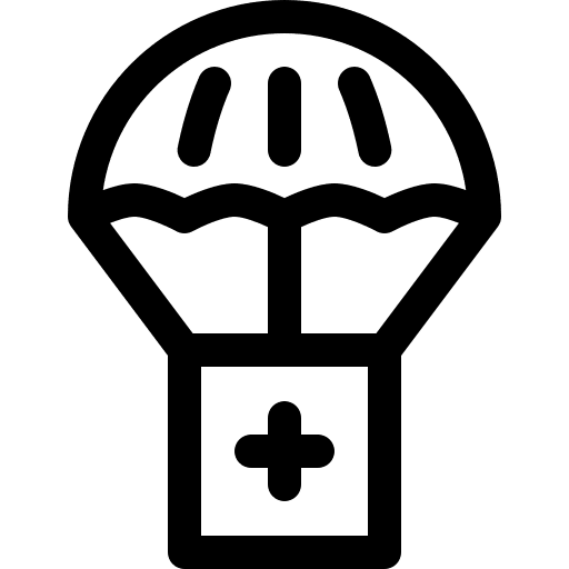 Aid humanitarian supply airdrop icon Aid humanitarian supply airdrop icon