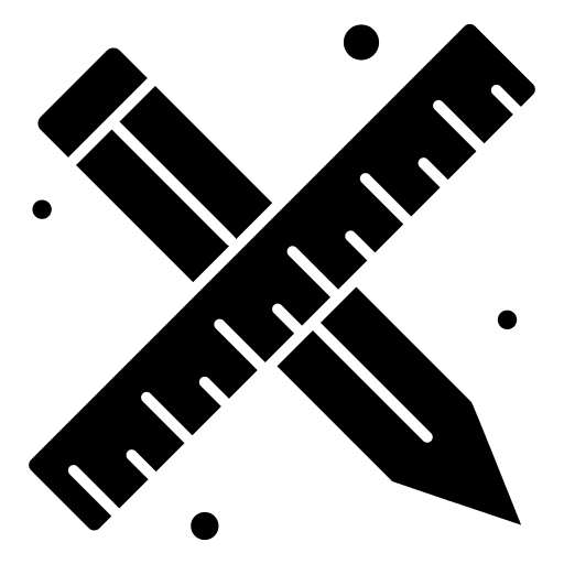 Pencil education measuring tool icon