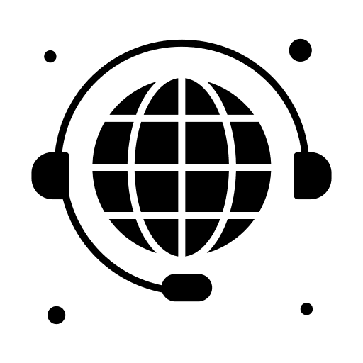 Customer support earth grid earth globe world grid icon