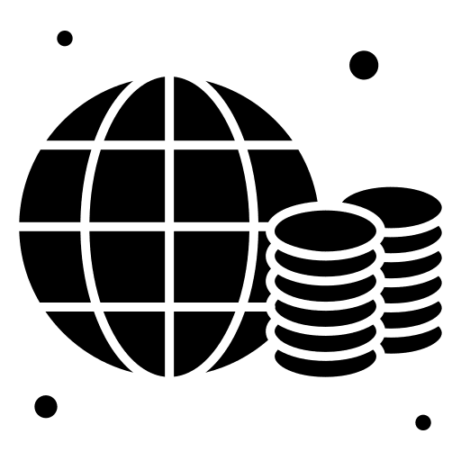 Global economy coin cash money icon