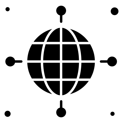 Globe grid connection networking globe grid icon