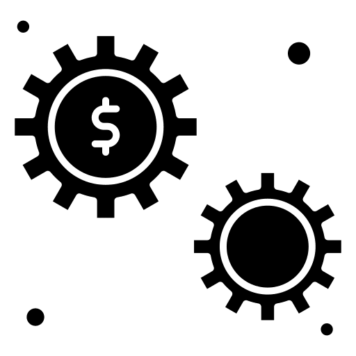 Money management setting dollar cogwheel icon