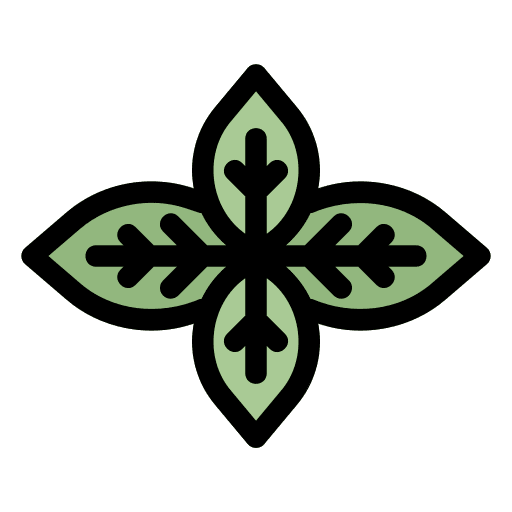 Basil organic food and restaurant vegetarian icon Basil organic food and restaurant vegetarian icon