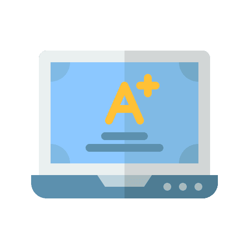 Grade grade computer test icon