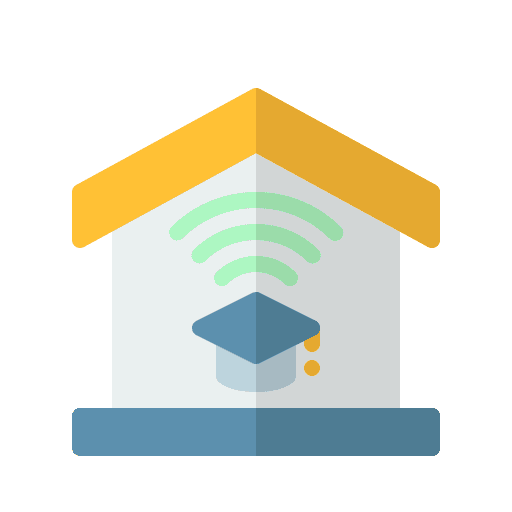 Homeschooling internet wifi elearning icon